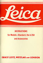  Leica Instructions for models Standard, IIIa & 250 and Accessories 
